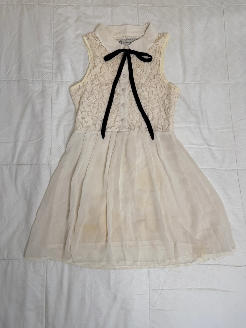 Hearts & Bows Cream Lace Dress